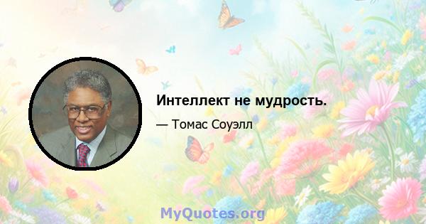 Интеллект не мудрость.