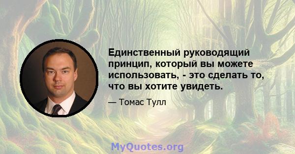 Единственный руководящий принцип, который вы можете использовать, - это сделать то, что вы хотите увидеть.