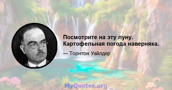 Посмотрите на эту луну. Картофельная погода наверняка.