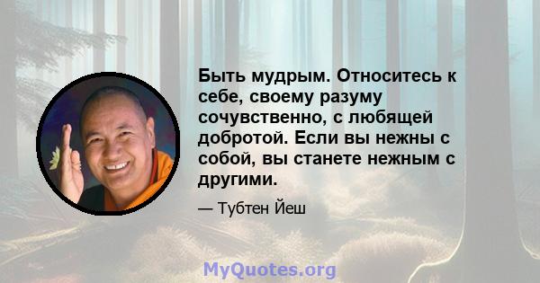 Быть мудрым. Относитесь к себе, своему разуму сочувственно, с любящей добротой. Если вы нежны с собой, вы станете нежным с другими.