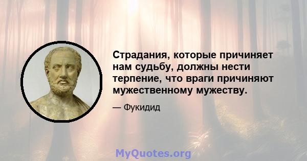 Страдания, которые причиняет нам судьбу, должны нести терпение, что враги причиняют мужественному мужеству.