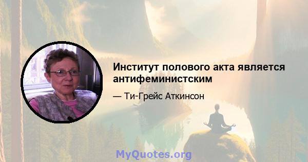 Институт полового акта является антифеминистским