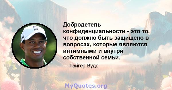 Добродетель конфиденциальности - это то, что должно быть защищено в вопросах, которые являются интимными и внутри собственной семьи.