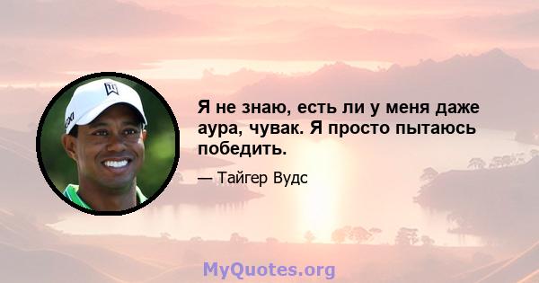 Я не знаю, есть ли у меня даже аура, чувак. Я просто пытаюсь победить.