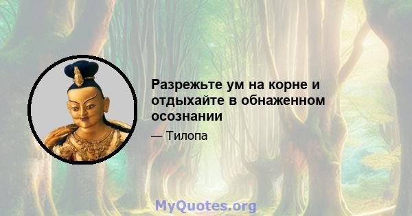 Разрежьте ум на корне и отдыхайте в обнаженном осознании