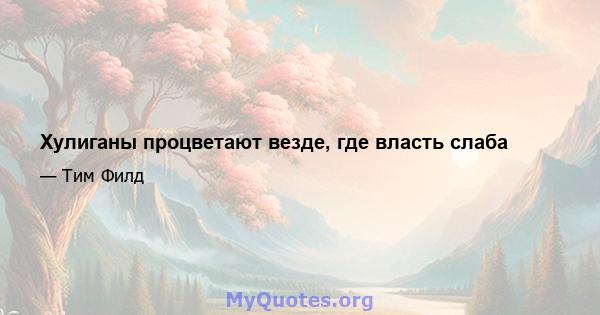 Хулиганы процветают везде, где власть слаба