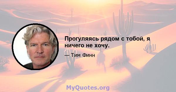 Прогуляясь рядом с тобой, я ничего не хочу.