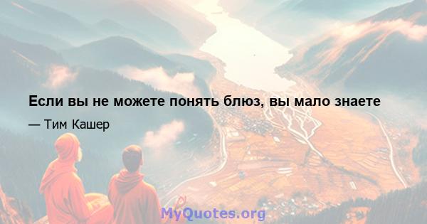 Если вы не можете понять блюз, вы мало знаете