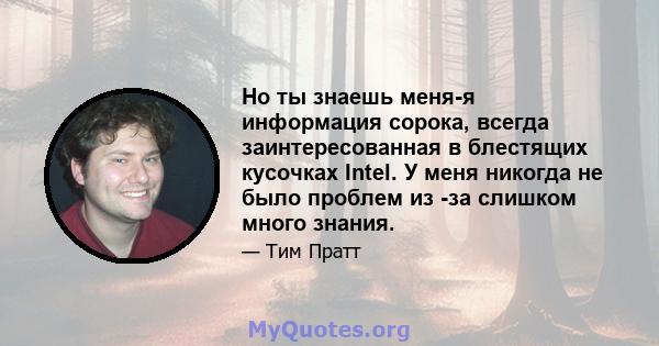 Но ты знаешь меня-я информация сорока, всегда заинтересованная в блестящих кусочках Intel. У меня никогда не было проблем из -за слишком много знания.