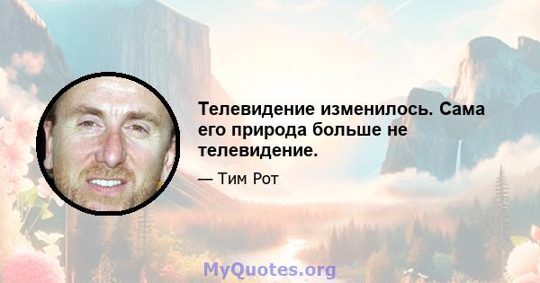 Телевидение изменилось. Сама его природа больше не телевидение.