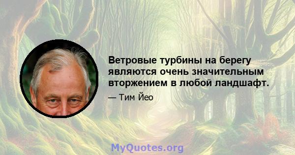 Ветровые турбины на берегу являются очень значительным вторжением в любой ландшафт.