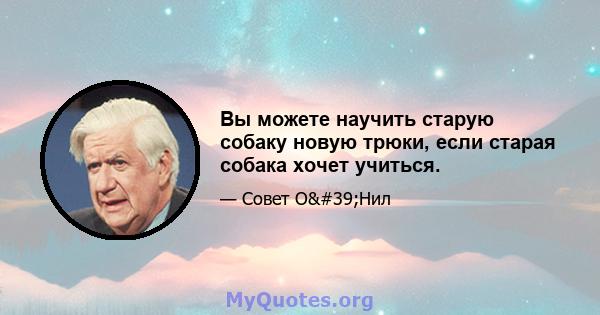 Вы можете научить старую собаку новую трюки, если старая собака хочет учиться.