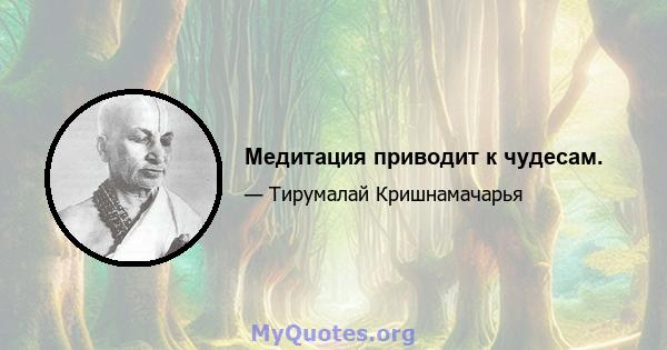 Медитация приводит к чудесам.