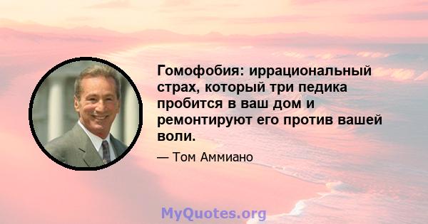 Гомофобия: иррациональный страх, который три педика пробится в ваш дом и ремонтируют его против вашей воли.