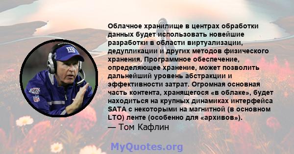 Облачное хранилище в центрах обработки данных будет использовать новейшие разработки в области виртуализации, дедупликации и других методов физического хранения. Программное обеспечение, определяющее хранение, может