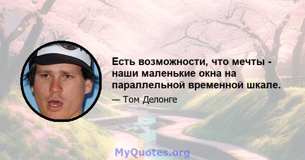 Есть возможности, что мечты - наши маленькие окна на параллельной временной шкале.