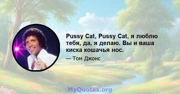 Pussy Cat, Pussy Cat, я люблю тебя, да, я делаю. Вы и ваша киска кошачья нос.