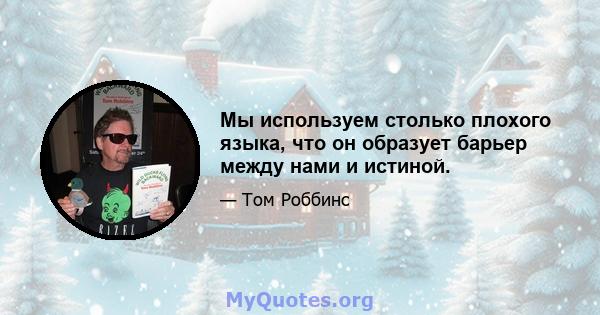 Мы используем столько плохого языка, что он образует барьер между нами и истиной.