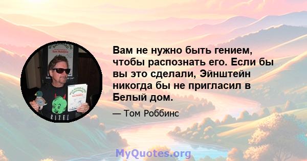 Вам не нужно быть гением, чтобы распознать его. Если бы вы это сделали, Эйнштейн никогда бы не пригласил в Белый дом.