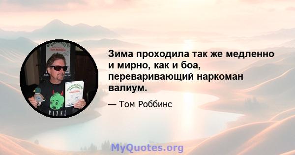 Зима проходила так же медленно и мирно, как и боа, переваривающий наркоман валиум.