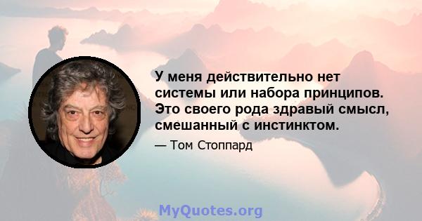 У меня действительно нет системы или набора принципов. Это своего рода здравый смысл, смешанный с инстинктом.