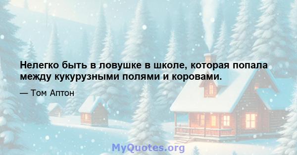 Нелегко быть в ловушке в школе, которая попала между кукурузными полями и коровами.