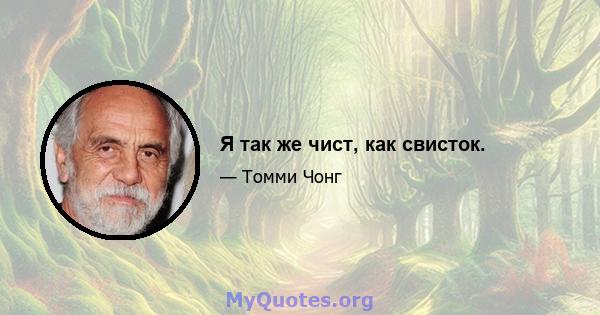 Я так же чист, как свисток.