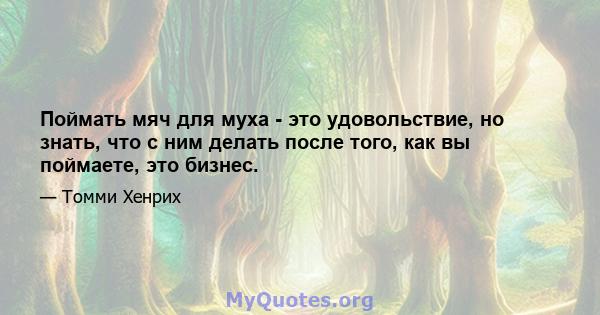 Поймать мяч для муха - это удовольствие, но знать, что с ним делать после того, как вы поймаете, это бизнес.