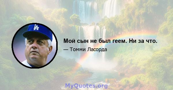 Мой сын не был геем. Ни за что.