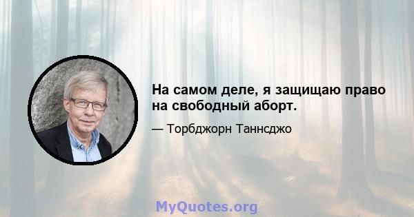 На самом деле, я защищаю право на свободный аборт.