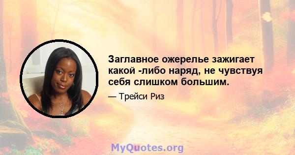 Заглавное ожерелье зажигает какой -либо наряд, не чувствуя себя слишком большим.