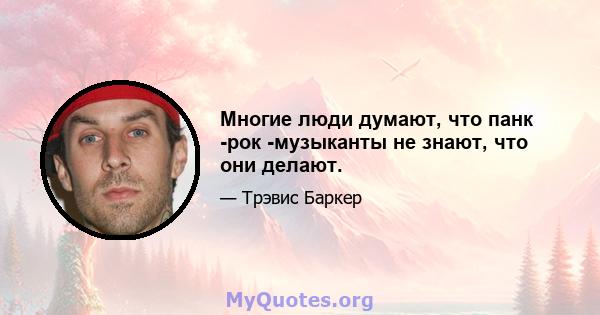 Многие люди думают, что панк -рок -музыканты не знают, что они делают.