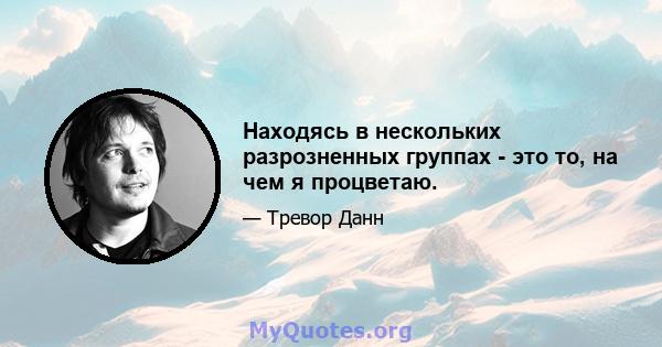 Находясь в нескольких разрозненных группах - это то, на чем я процветаю.