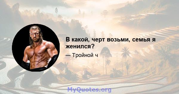 В какой, черт возьми, семья я женился?