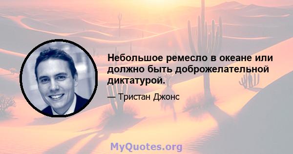 Небольшое ремесло в океане или должно быть доброжелательной диктатурой.