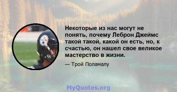 Некоторые из нас могут не понять, почему Леброн Джеймс такой такой, какой он есть, но, к счастью, он нашел свое великое мастерство в жизни.