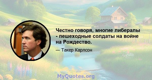 Честно говоря, многие либералы - пешеходные солдаты на войне на Рождество.