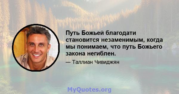 Путь Божьей благодати становится незаменимым, когда мы понимаем, что путь Божьего закона негиблен.