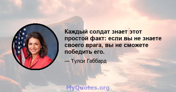 Каждый солдат знает этот простой факт: если вы не знаете своего врага, вы не сможете победить его.