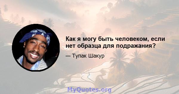 Как я могу быть человеком, если нет образца для подражания?