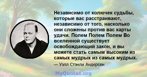 Независимо от колючек судьбы, которые вас расстраивают, независимо от того, насколько они сложены против вас карты удачи. Полем Полем Полем Во вселенной существует освобождающий закон, и вы можете стать самым высоким из 