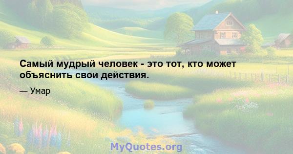 Самый мудрый человек - это тот, кто может объяснить свои действия.