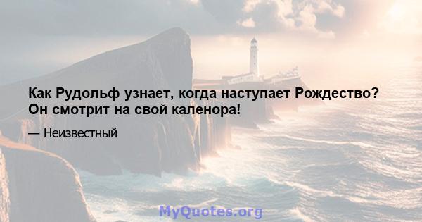 Как Рудольф узнает, когда наступает Рождество? Он смотрит на свой каленора!