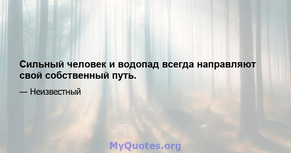 Сильный человек и водопад всегда направляют свой собственный путь.