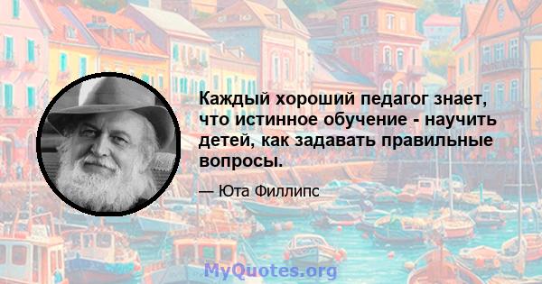 Каждый хороший педагог знает, что истинное обучение - научить детей, как задавать правильные вопросы.