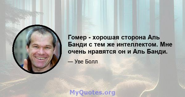 Гомер - хорошая сторона Аль Банди с тем же интеллектом. Мне очень нравятся он и Аль Банди.