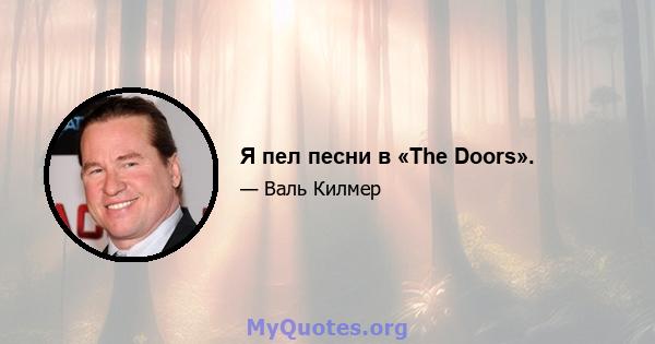 Я пел песни в «The Doors».