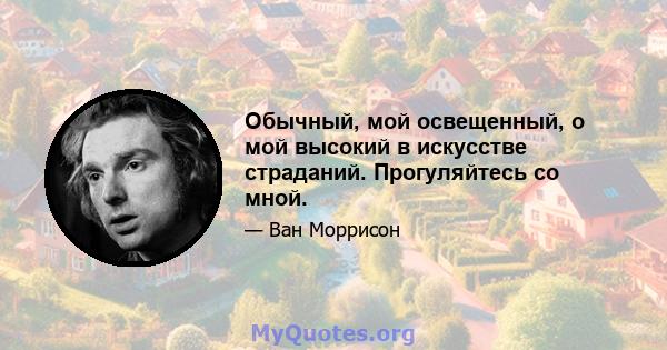 Обычный, мой освещенный, о мой высокий в искусстве страданий. Прогуляйтесь со мной.