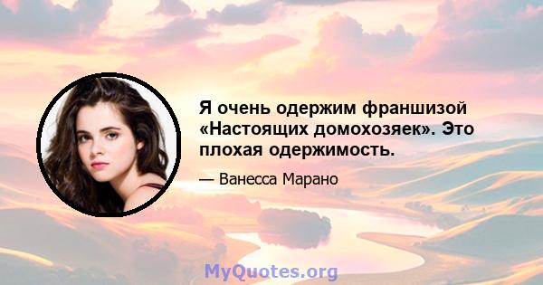 Я очень одержим франшизой «Настоящих домохозяек». Это плохая одержимость.