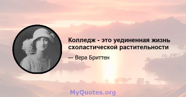 Колледж - это уединенная жизнь схоластической растительности